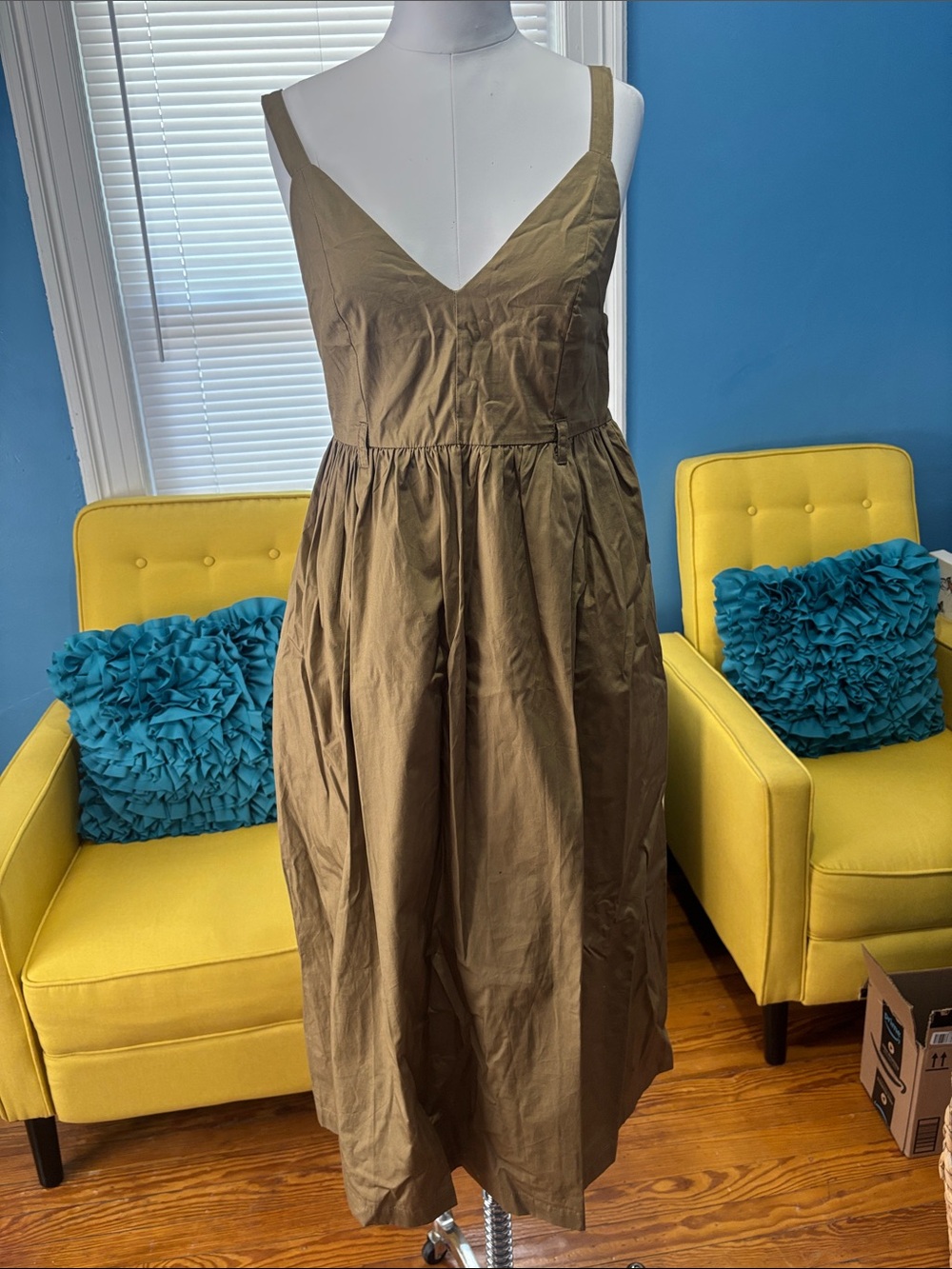 Steve Madden Olive Midi Pinafore Dress